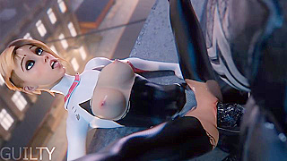 Hentai Spider Gwen gets her tight pussy destroyed by Venoms big cock