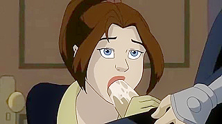 X-Men Kitty sucks Avalanche's dick and gets a cartoon facial
