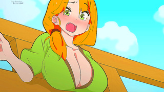 Hot Milf Alex Gets Stuck in Fence While horny Steve Fucks Her in Minecraft Parody