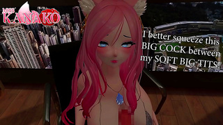 Giant Cat Girl Teases With Busty Tit-Fuck Action And Explosive Anal Creampie