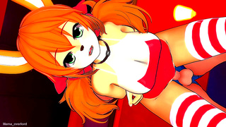 Hot Anime Chick Seduces in Swimsuit for Uncensored Bed Action