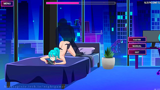 Cute Nightgamer Girl With Socks Enjoying Erotic Anime Action