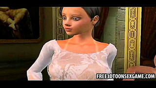Exotic 3D Cartoon Babes Undress for Hot Lesbian Threesome Action