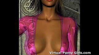Virtual Stripper Shows Big Tits & Gives Blowjob On Stage In 3D Hentai Anime