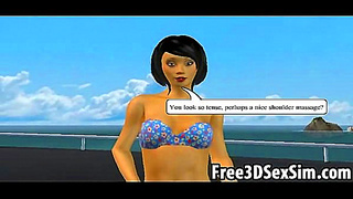 Foxy 3D Cartoon Hottie Sucks Dick & Fucks Hard On A Boat