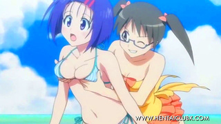 Naked Anime Girls Seduce in Sexy Bikinis for Hot Ecchi Action