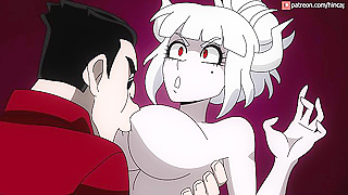 Helltaker Breakfast of Hell - Succubus gets pussy licked and nipple sucked