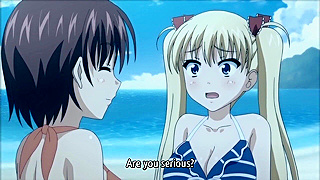 Demon Father Refresh 2 - Busty daughter gives a boobjob on the beach