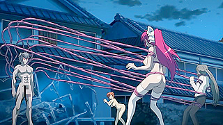 Busty redhead catgirl gets her tasty asshole fucked by tentacle demon