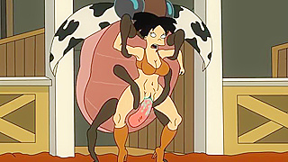 Amy Wong from Futurama gets fucked from behind by a giant beetle