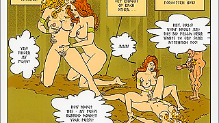 Redhead and Blonde comic book characters go lesbian