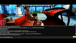 3D Anime Babe Gives Seductive Christmas Blowjob In IMVU Game