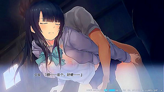 Wet School-Girl in Uniform Gets naughty in Anime H Game Scene