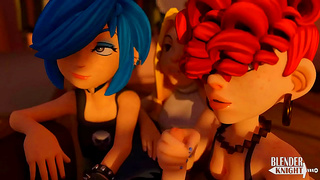 Goth Cartoon Chick Gives Blowjob & Handjob To Ed In Moonlit 3D Hentai Scene