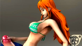 Nami Futanari Dragon Ball in One Piece Anime Sex Fantasy 3D SFM