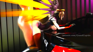 Big-Ass Hentai Mercy Gets Fucked Hard In Public Car For Virtual Reality Bliss