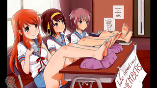 Horny Anime Chick Teases With Foot Fetish Jerk-Off Challenge