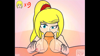 Zero Suit Samus Gets Naughty in Super Smash Titans Blowjob Scene