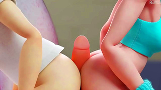 Hentai Assjob Fun – Callie & Marie Get Steamy With 3D Butt Action