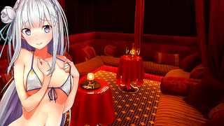 Horny Emilia Guides Your Joi Jerk-Off Session In Anime Hentai Glory