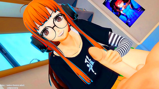 Futaba Gives Seductive Handjob in 3D Anime Persona 5 Loop
