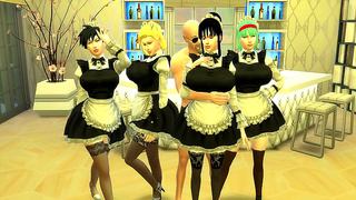 Dragon Ball Hentai – Hot Maid Slaves Bulma & Chichi Cheating for Hardcore Anal Pleasure