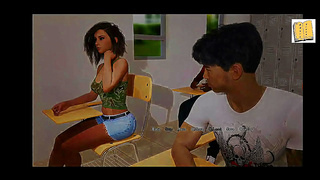 Sexy Teen Layla Fucks MILF With Big Tits In 3D Hentai Visual Novel Adventure