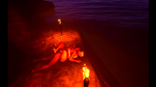 Horny Anime Couple Gets Wild With Beachside Fucking Action