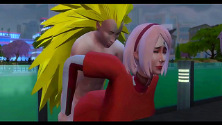 Sakura Cheats With Naruto Outdoors in Steamy Anime Adventure