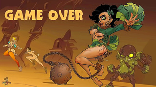 Sexy Brunette & Redhead Take On Goblin's Curse in Hot Anime Adventure