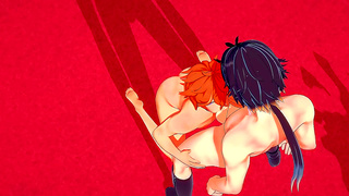 Tartaglia & Zhongli Engage in Hot Genshin Impact Yaoi 3D Action with Doggy Style Creampie