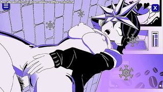 Busty Albedo Engulfs A Cock With Her Hot Throat And Tight Pussy In Anime Style