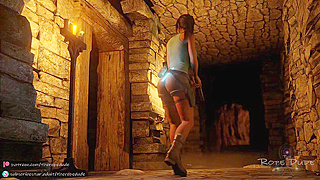 Lara's Capture - Tifa Lockhart ties up Lara Croft and fucks her with magical strapon dildo