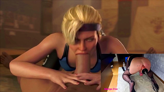 Silver-Haired Anime Babe Gives Tittie Love Before Doggy Style Facial Orgasm