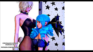 Gwen Dominates Hyuna in Steamy League of Legends MMD Fantasy