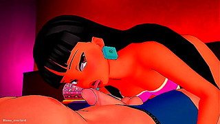 Chel has sex with a big cock (3D hentai)
