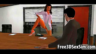 Sexy 3D cartoon secretary gets fucked by her boss