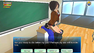 Femdom Teacher Spanks and Pisses on you in Class