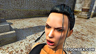 Sexy 3D Lesbian Licking a Black Babe's Pussy