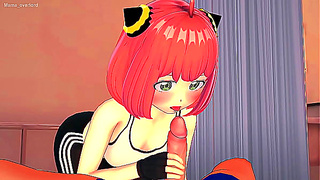 Anya finished exercising now she wants to sit on a big cock (hentai) (adult version)