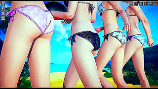 Big Tits Long legs being played in the Park in Hentai