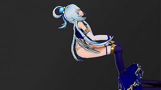 Sexy Aqua dancing and undressing slowly