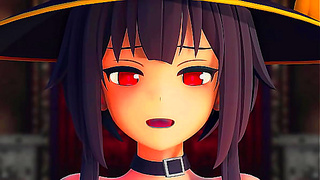 Megumin (Konosuba) Helltaker Strip Dance MMD