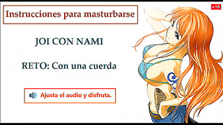 JOI Spanish hentai'Nami One Piece'Instructions to masturbate