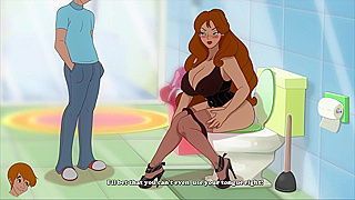 Bathroom Secrets Revealed - Hentai Mom Catches Mother-In-Law Sucking Cock