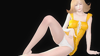 Cute virtual babe gets naughty with her own reflection in this hot MILF fantasy show.