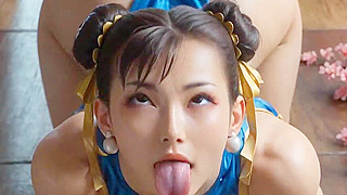 Seductive Chun-Li gives her best ahegao pleasure moment uncensored action