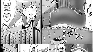 Huge giantesse dominates tiny world with her massive body in explicit hentai scene