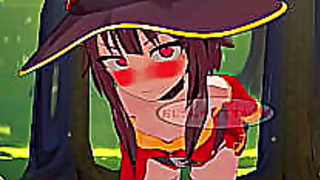 Horny Megumin Sucks Dick & Rides Cowgirl For Konosuba Hentai Orgasm