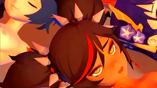 Ghost & Maid Double Blowjob Harem Contest in Anime RPG Fantasy World